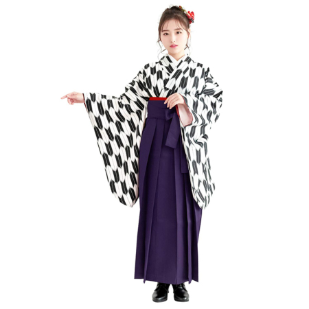 袴4点セット 矢絣 ショート L)袴セット 卒業式 袴 セット 女性 8colors 