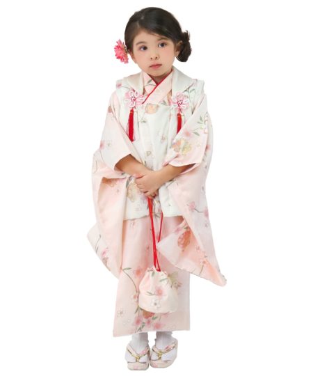 和服/着物七五三 着物 3歳 くすみカラー 被布 被布セット 女の子 三歳 フルセット